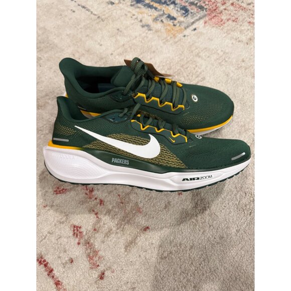 Size 12 - Men Nike Air Zoom Pegasus 41 Green Bay Packers Running Shoes - Picture 1 of 8